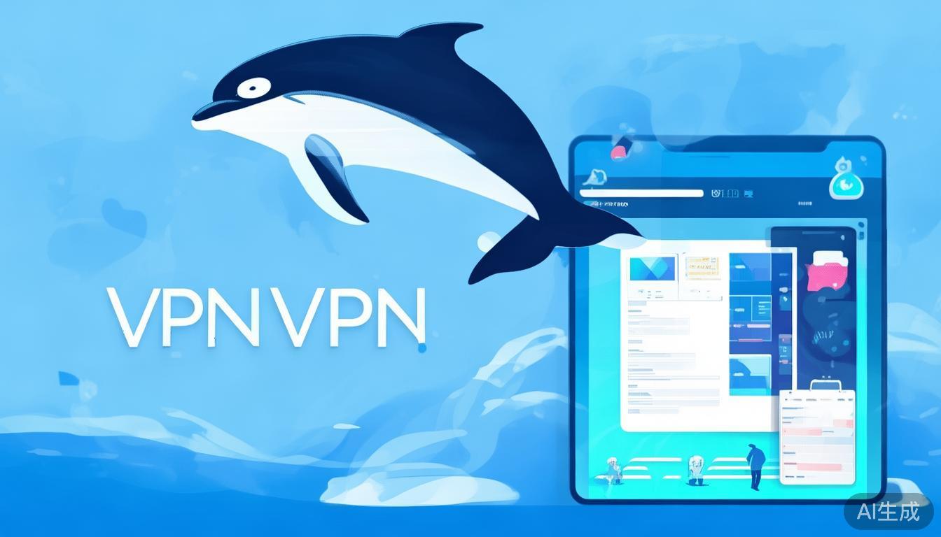 快连VPN海豚图标VPN采用海豚作为标志，象征智能